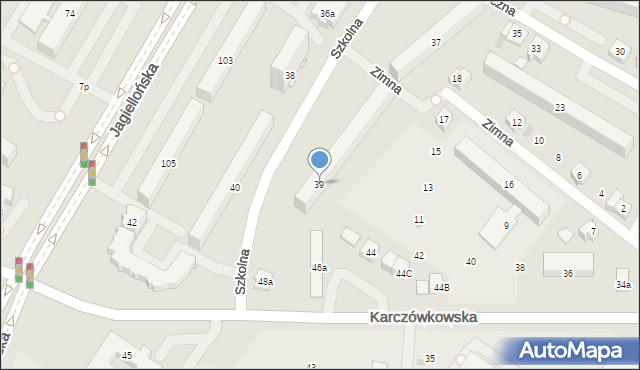 Kielce, Szkolna, 39, mapa Kielc