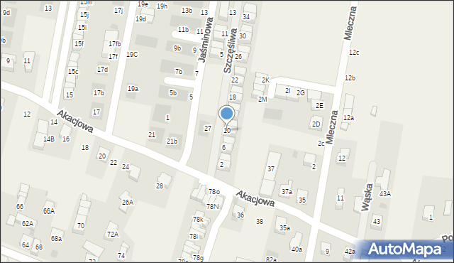 Kiełczów, Szczęśliwa, 10, mapa Kiełczów