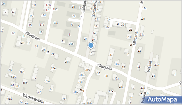 Kiełczów, Szczęśliwa, 4, mapa Kiełczów