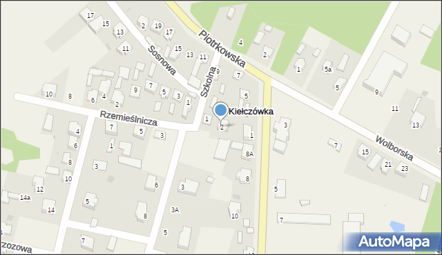 Kiełczówka, Szkolna, 2, mapa Kiełczówka