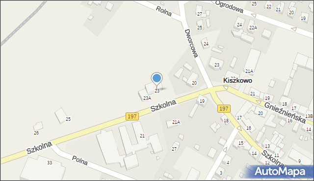 Kiszkowo, Szkolna, 23, mapa Kiszkowo