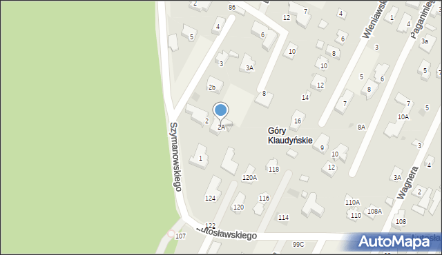 Klaudyn, Szymanowskiego Karola, 2A, mapa Klaudyn