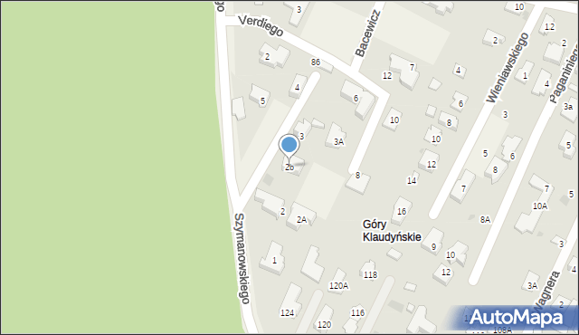 Klaudyn, Szymanowskiego Karola, 2b, mapa Klaudyn