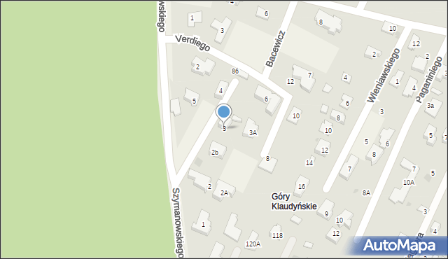 Klaudyn, Szymanowskiego Karola, 3, mapa Klaudyn