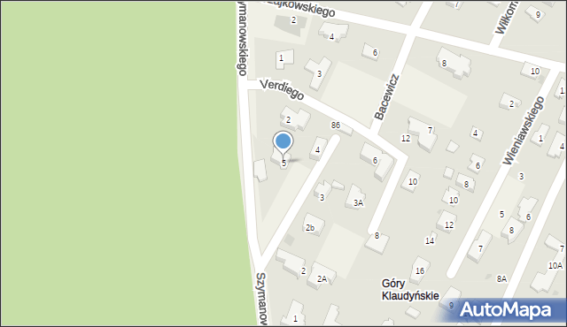 Klaudyn, Szymanowskiego Karola, 5, mapa Klaudyn