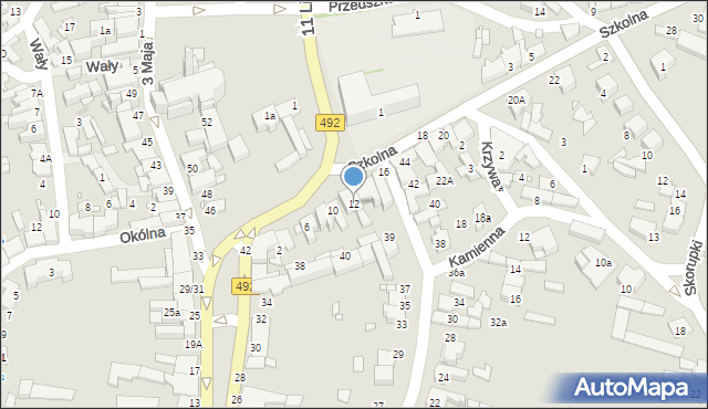 Kłobuck, Szkolna, 12, mapa Kłobuck