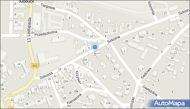 Kłobuck, Szkolna, 22, mapa Kłobuck