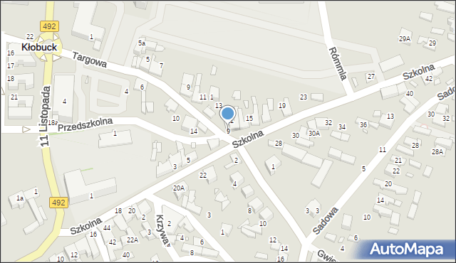 Kłobuck, Szkolna, 9, mapa Kłobuck