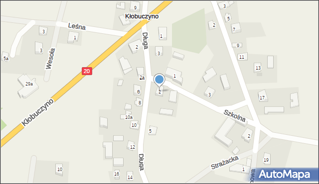 Kłobuczyno, Szkolna, 2, mapa Kłobuczyno
