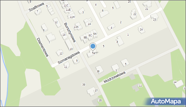 Kłodawa, Szmaragdowa, 7A, mapa Kłodawa