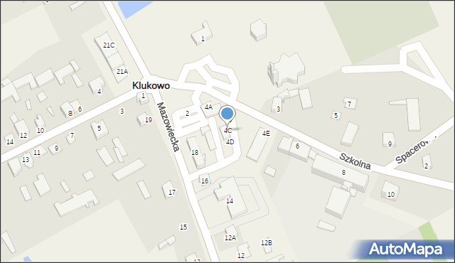 Klukowo, Szkolna, 4C, mapa Klukowo