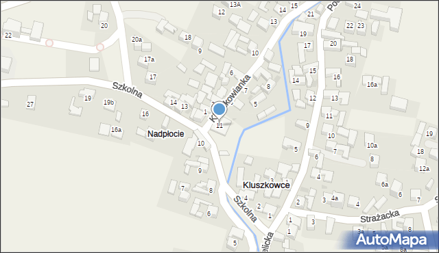 Kluszkowce, Szkolna, 11, mapa Kluszkowce