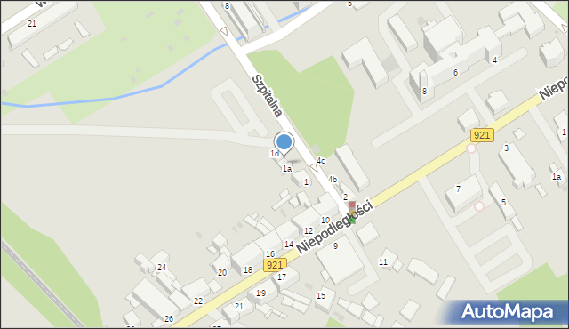 Knurów, Szpitalna, 1b, mapa Knurów