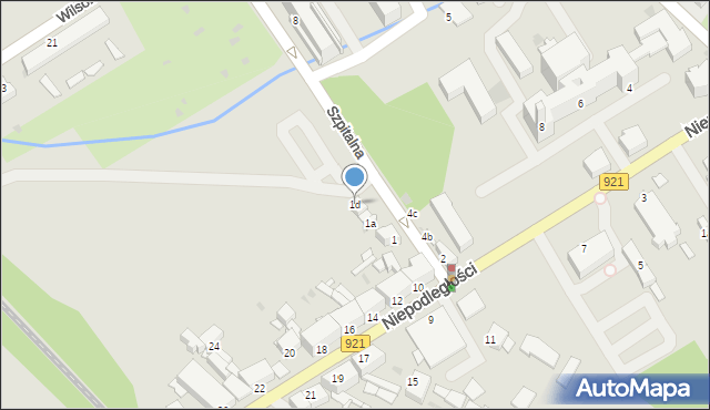 Knurów, Szpitalna, 1d, mapa Knurów