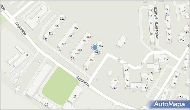 Knurów, Szpitalna, 26c, mapa Knurów