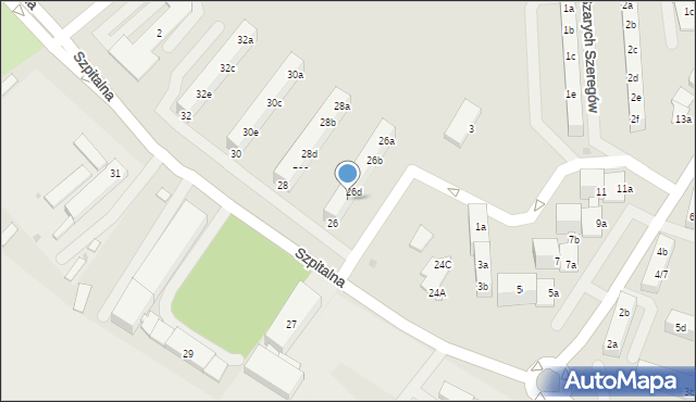 Knurów, Szpitalna, 26e, mapa Knurów