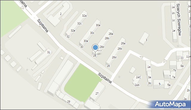 Knurów, Szpitalna, 28f, mapa Knurów