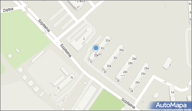 Knurów, Szpitalna, 32e, mapa Knurów