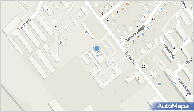 Knurów, Szpitalna, 9, mapa Knurów