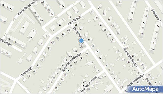 Knurów, Szymanowskiego Karola, 25, mapa Knurów