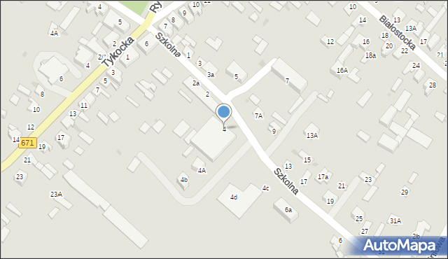 Knyszyn, Szkolna, 4, mapa Knyszyn