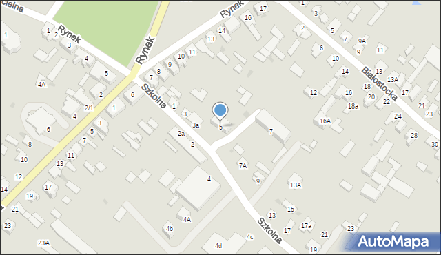 Knyszyn, Szkolna, 5, mapa Knyszyn