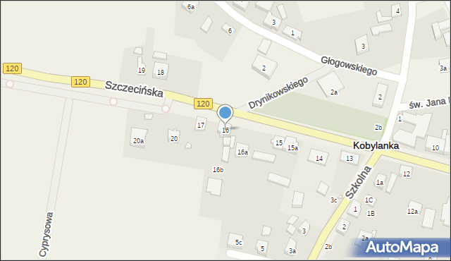 Kobylanka, Szczecińska, 16, mapa Kobylanka