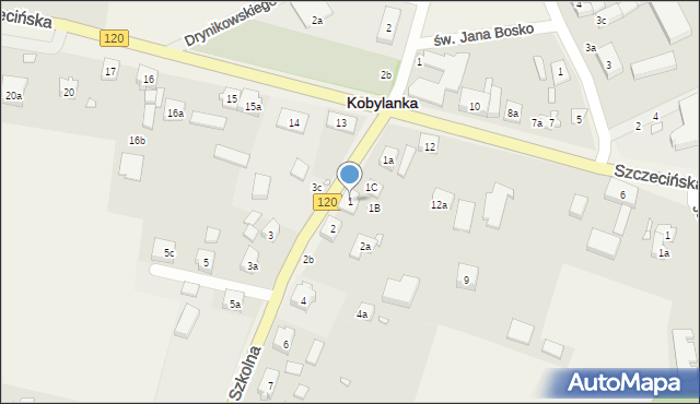 Kobylanka, Szkolna, 1, mapa Kobylanka