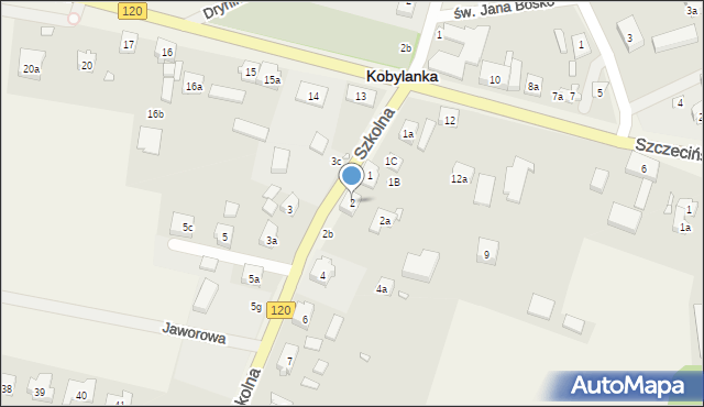 Kobylanka, Szkolna, 2, mapa Kobylanka