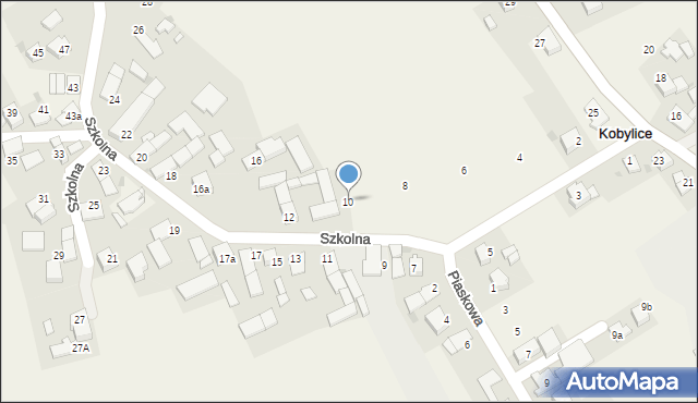 Kobylice, Szkolna, 10, mapa Kobylice