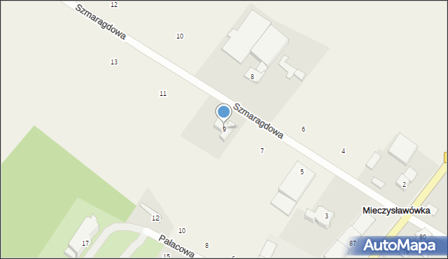 Kobylin, Szmaragdowa, 9, mapa Kobylin