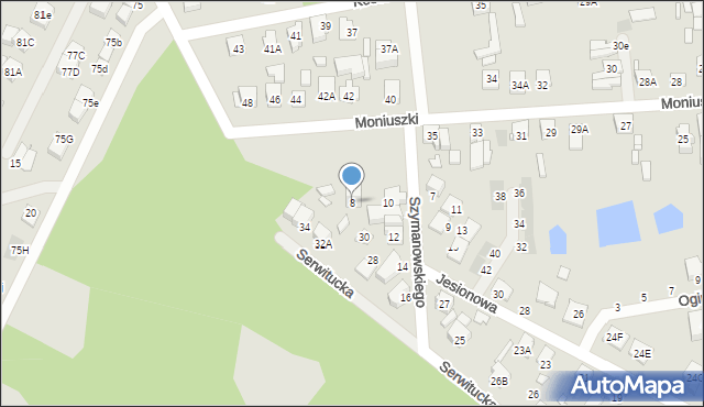 Kobyłka, Szymanowskiego Karola, 8, mapa Kobyłka