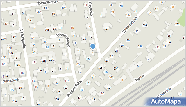 Kobyłka, Szyszko Bohusza, gen., 1, mapa Kobyłka