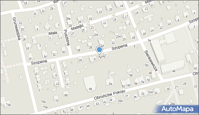 Kolbuszowa, Szopena Fryderyka, 7a, mapa Kolbuszowa