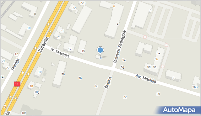 Kołobrzeg, Szarych Szeregów, 8, mapa Kołobrzegu