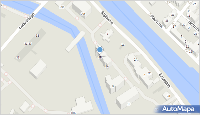 Kołobrzeg, Szpitalna, 8B, mapa Kołobrzegu