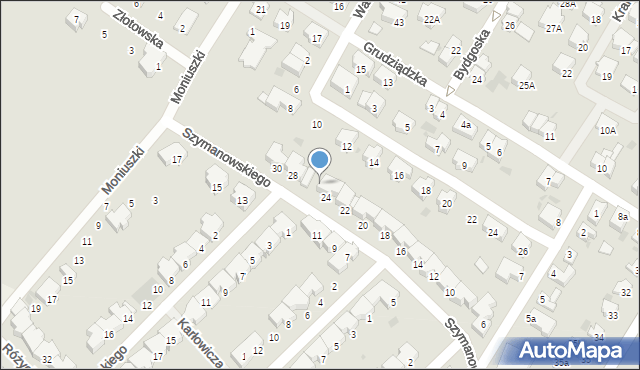Kołobrzeg, Szymanowskiego Karola, 26, mapa Kołobrzegu