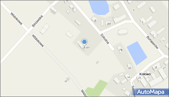 Kołowo, Szkolna, 13a, mapa Kołowo