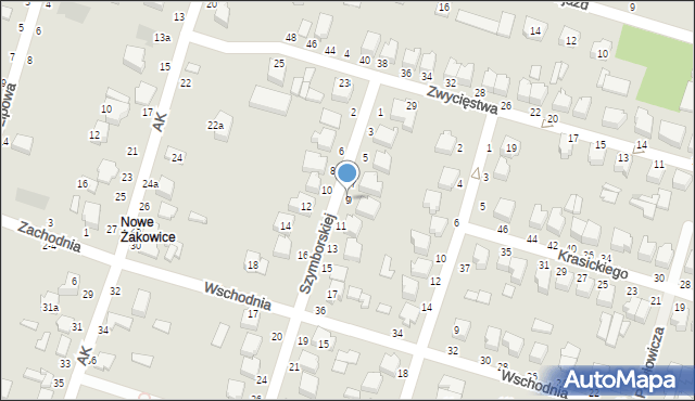 Koluszki, Szymborskiej Wisławy, 9, mapa Koluszki