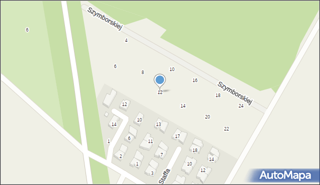 Komorniki, Szymborskiej Wisławy, 12, mapa Komorniki
