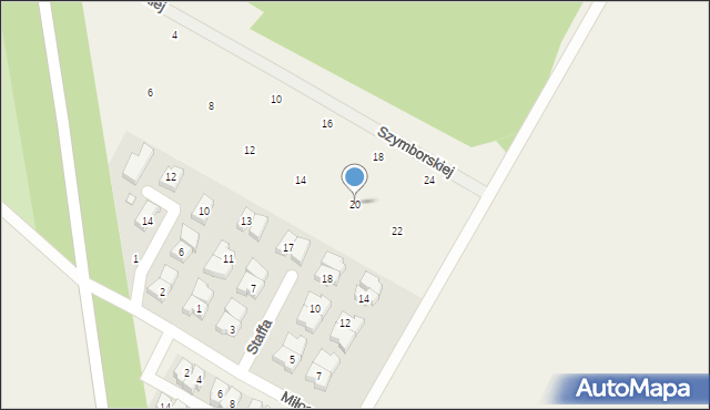 Komorniki, Szymborskiej Wisławy, 20, mapa Komorniki
