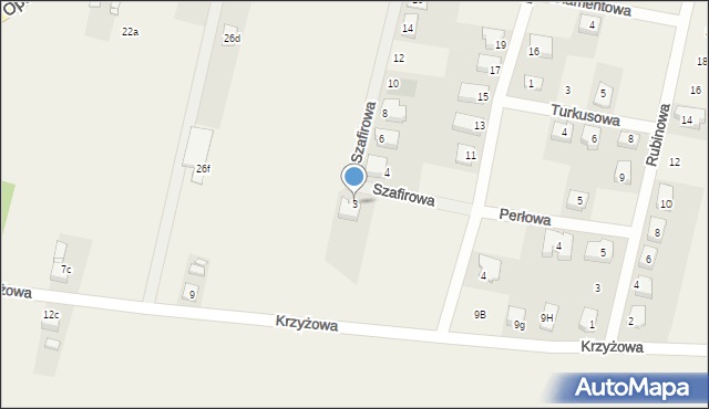 Komprachcice, Szafirowa, 3, mapa Komprachcice