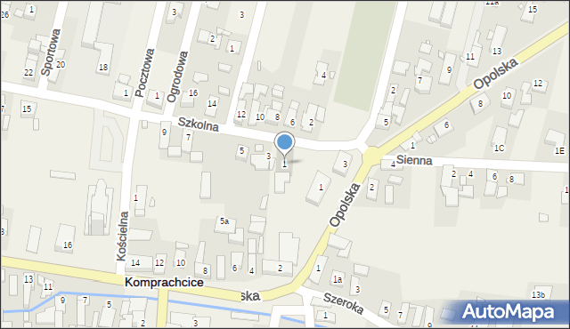 Komprachcice, Szkolna, 1, mapa Komprachcice
