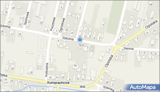 Komprachcice, Szkolna, 5, mapa Komprachcice