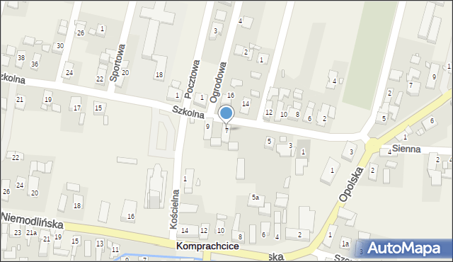 Komprachcice, Szkolna, 7, mapa Komprachcice