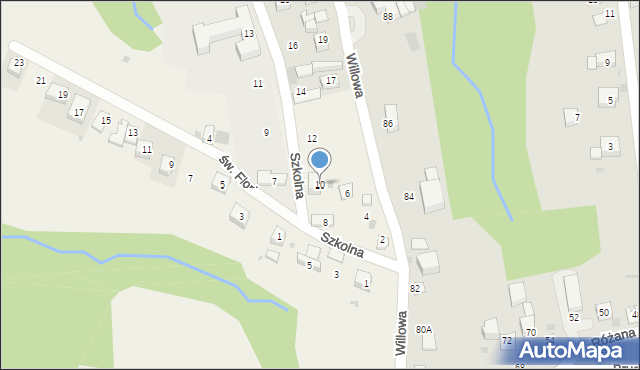 Konary, Szkolna, 10, mapa Konary