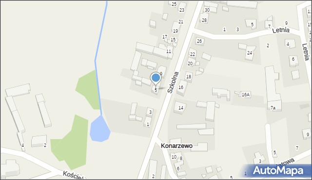 Konarzewo, Szkolna, 5, mapa Konarzewo