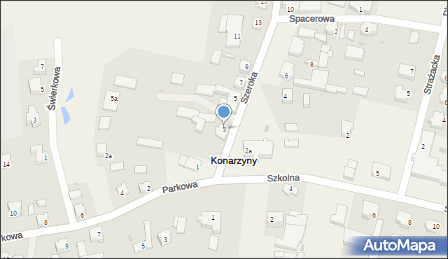 Konarzyny, Szeroka, 3, mapa Konarzyny