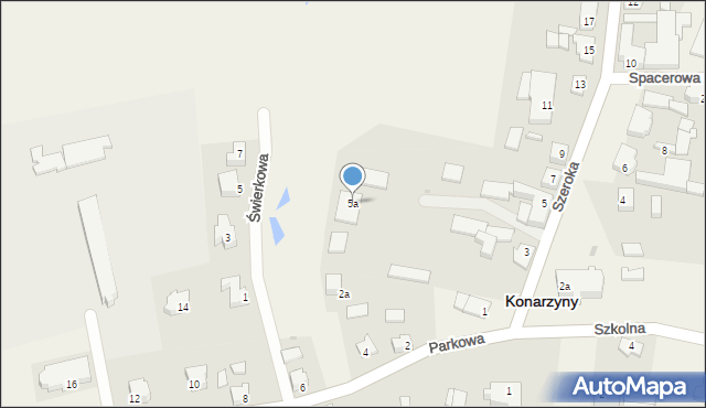 Konarzyny, Szeroka, 5a, mapa Konarzyny