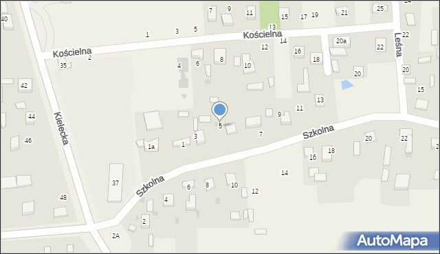 Konin, Szkolna, 5, mapa Konina